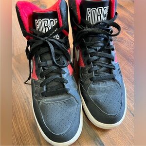 Nike Black and Red Force High-Tops